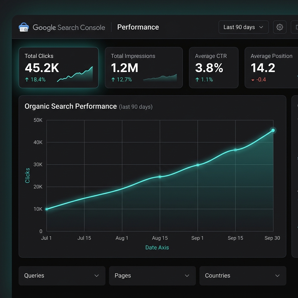 Google Search Console Organic Clicks Growth Screenshot
